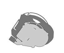 Outline of smaller vacuum against a larger vacuum