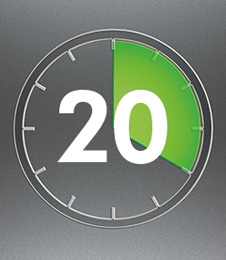 20 minutes of powerful fade-free suction