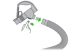 diagram showing how to remove the wand handle from the hose