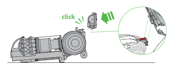 diagram showing how to fit the cleaner head