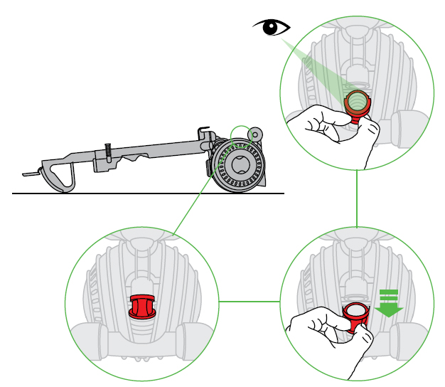 diagram showing how to check the internal hose