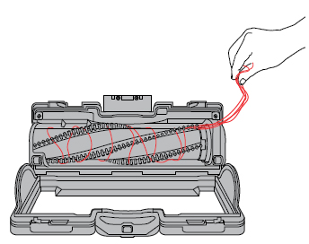 diagram showing how to clear the brushbar