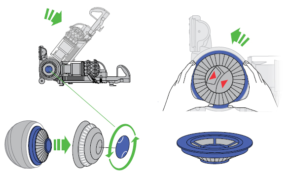 diagram showing how to remove filter B