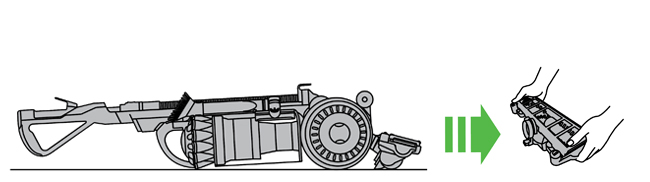 diagram showing how to remove the cleanerhead