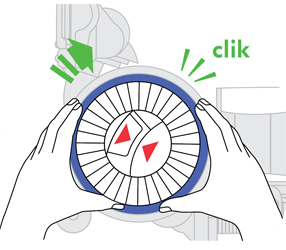 diagram showing how to secure Filter B and replace the ball cover