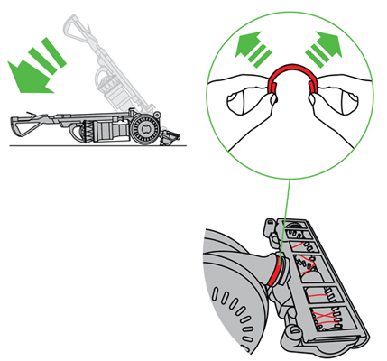 diagram showing how to remove the cleaner head