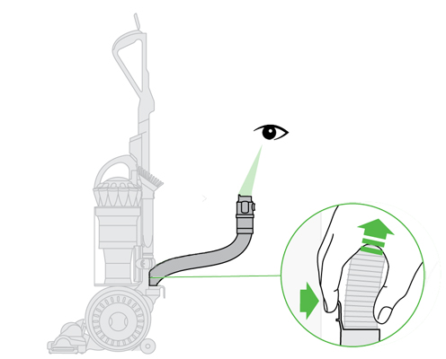 diagram showing how to remove the hose