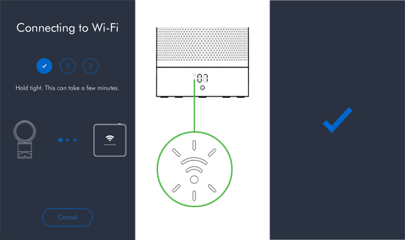 Connect your purifier to your home Wi-Fi network and to Dyson