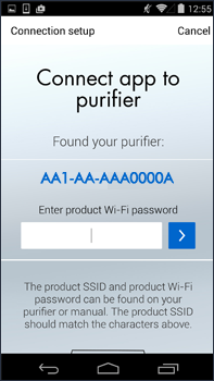 Connect your mobile device to your purifier's Wi-Fi network