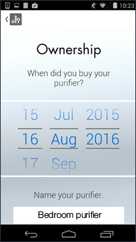 Name your purifier and get started