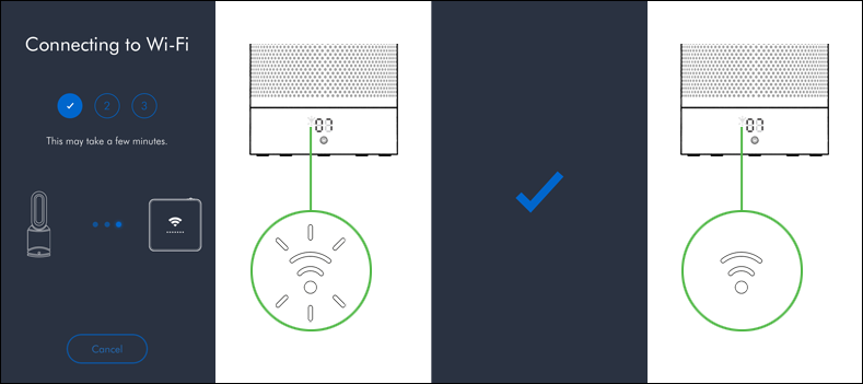 Connect your purifier to your home Wi-Fi network and to Dyson